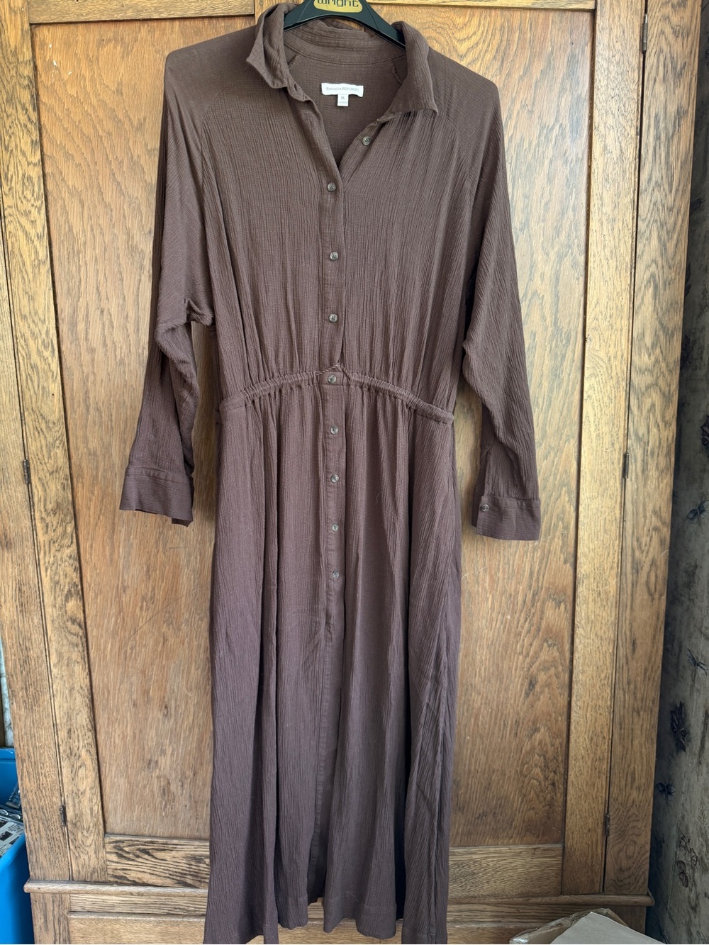 Banana Republic Brown Button-Front Maxi Dress